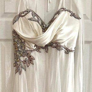Bicici Ivory Stapless Gown Size LG New with Tags
